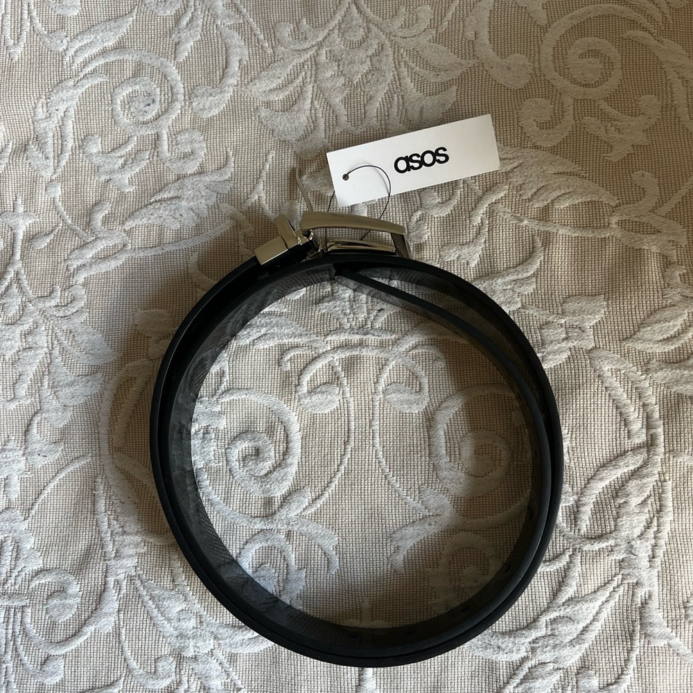 NEW Black leather ASOS belt
